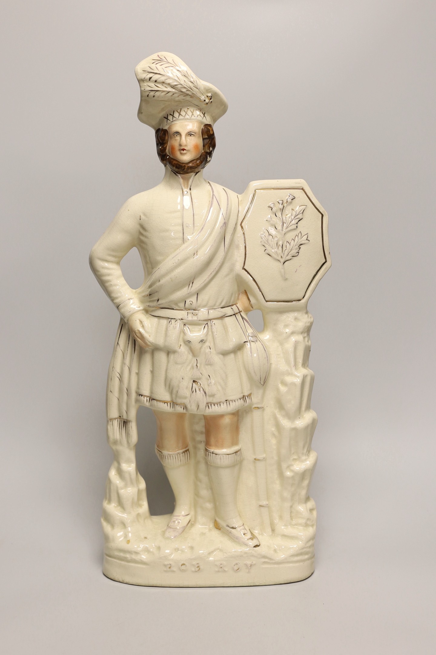 A Staffordshire pottery figure of a Rob Roy. 48cm high